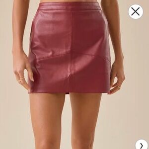 NWT Altar'd State Madi Vegan Leather Mini Skirt - Red